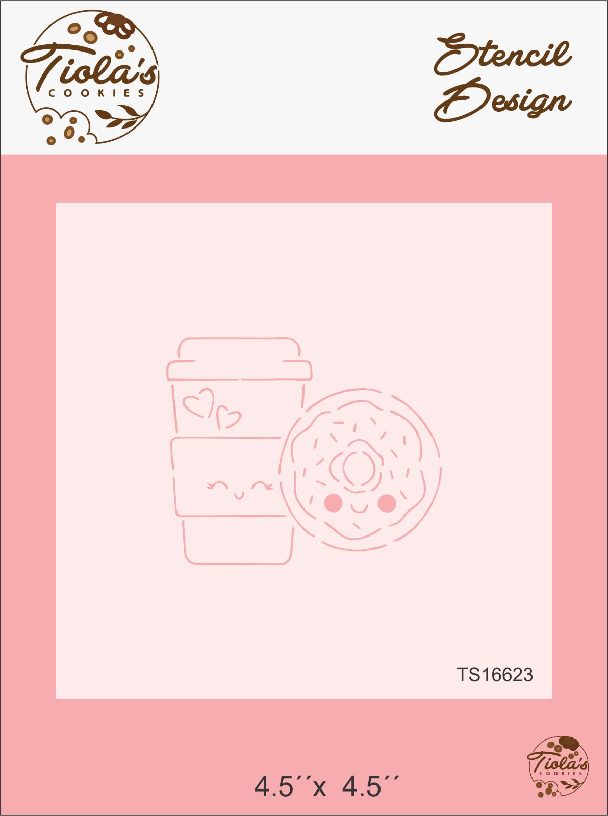Vaso y dona Stencil