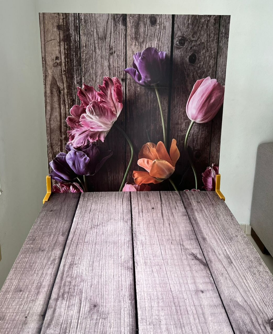 Fondo Flores en Madera