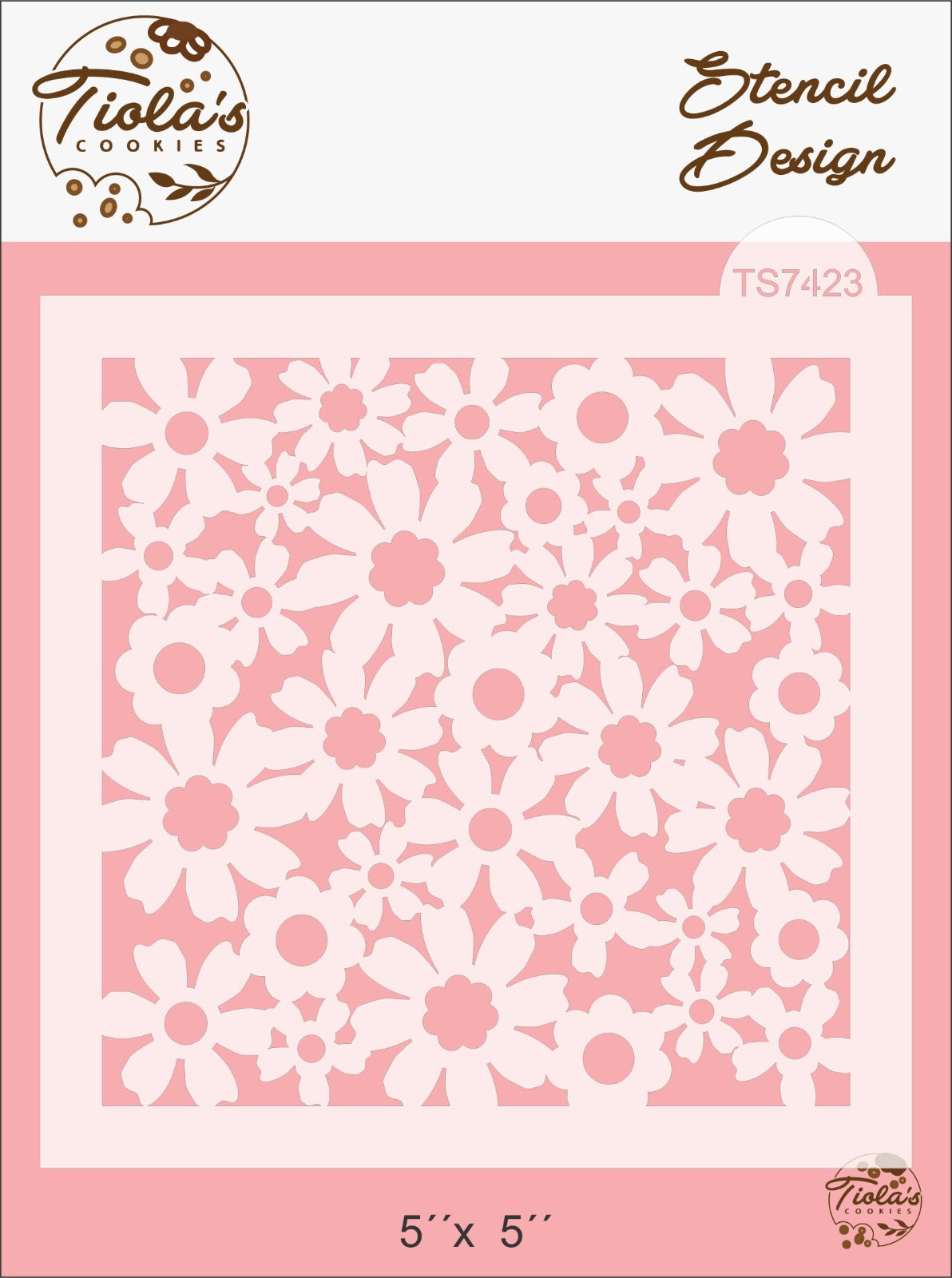 Flores variadas Textura Stencil