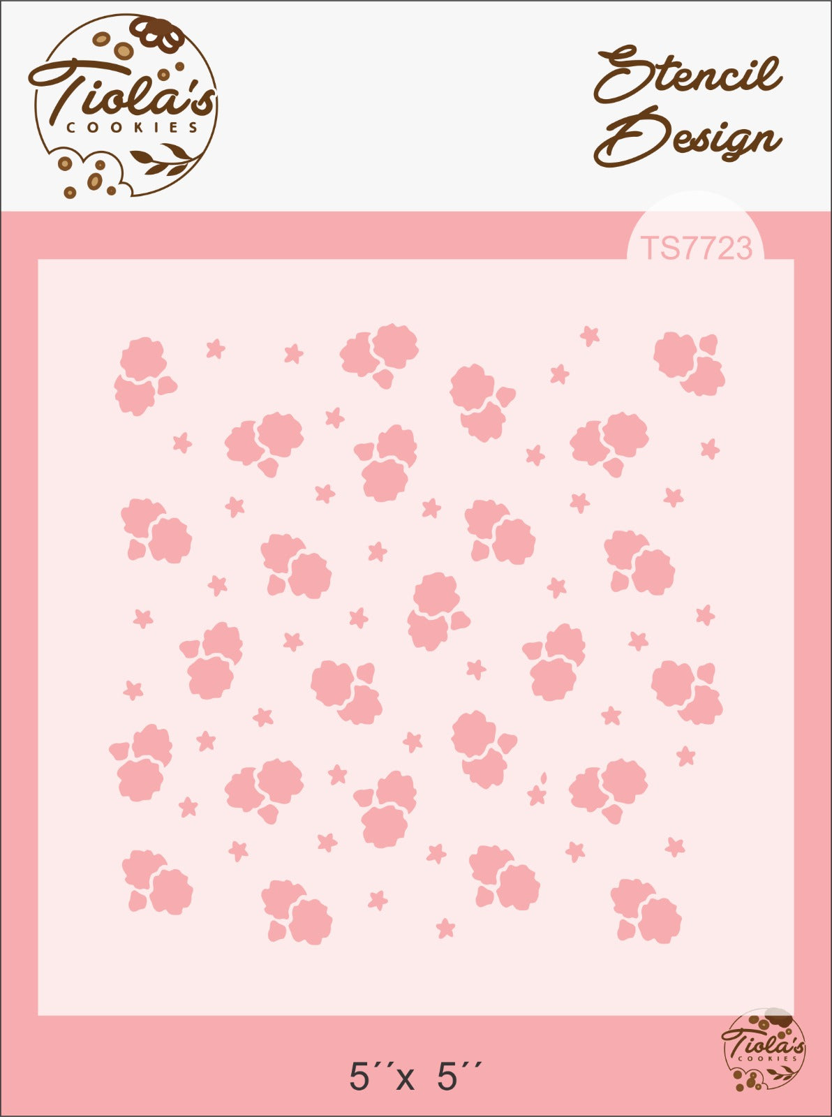 Flores variadas juego de 3 Textura Stencil