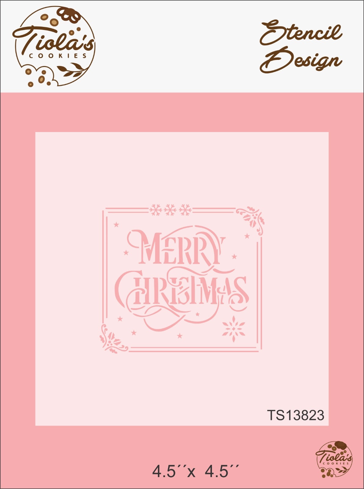 Stencil Navidad  Texto Merry Christmas
