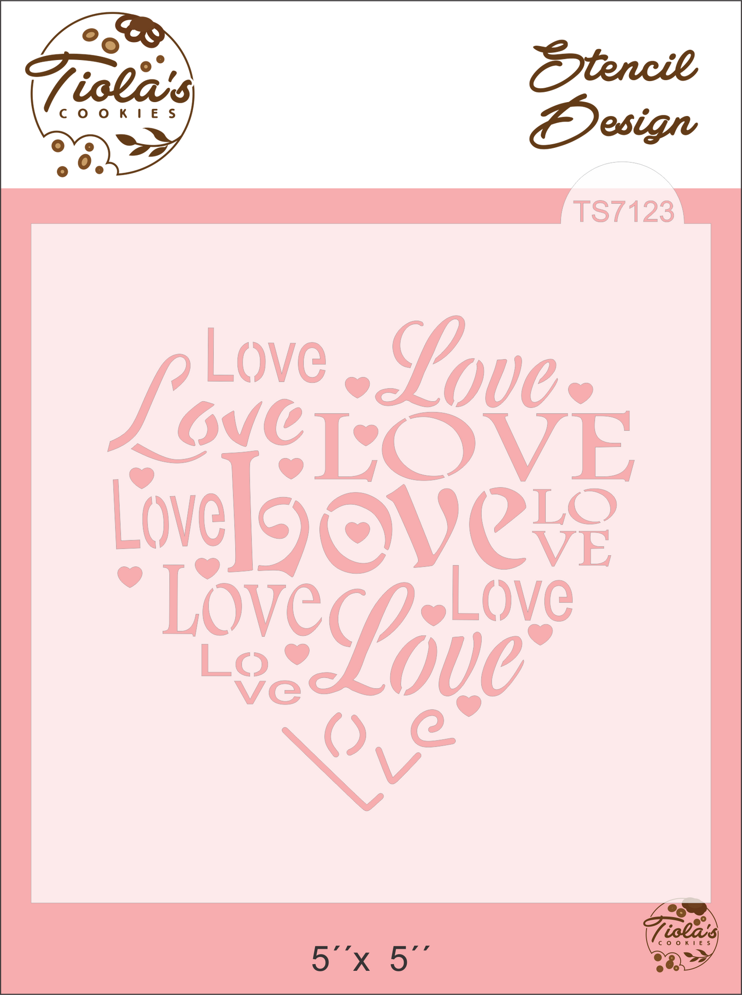 Corazon Love Texto Stencil